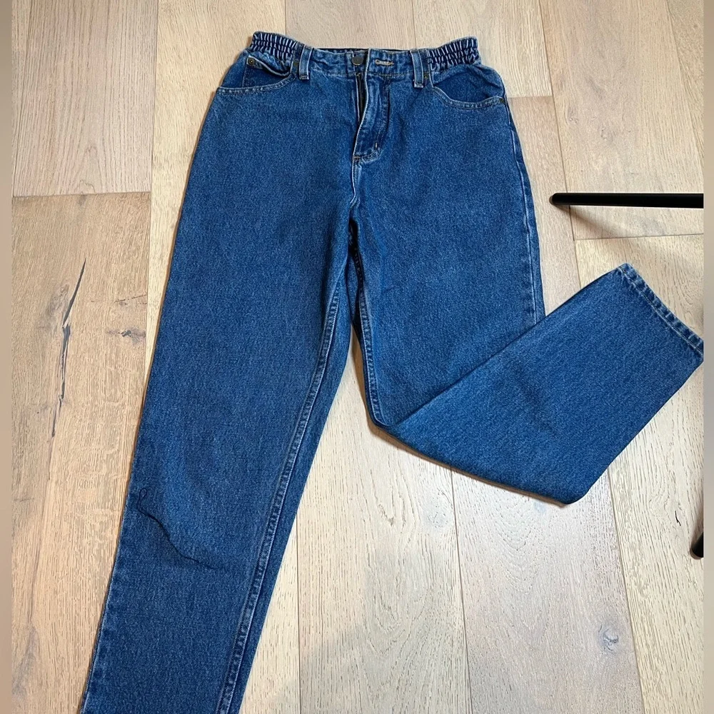 L.L. Bean Women's High Rise Jeans - Medium Blue Denim - Picture 5 of 10